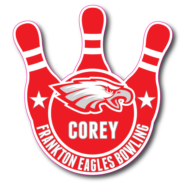 Frankton Eagles Bowling pin-shaped sign for Corey