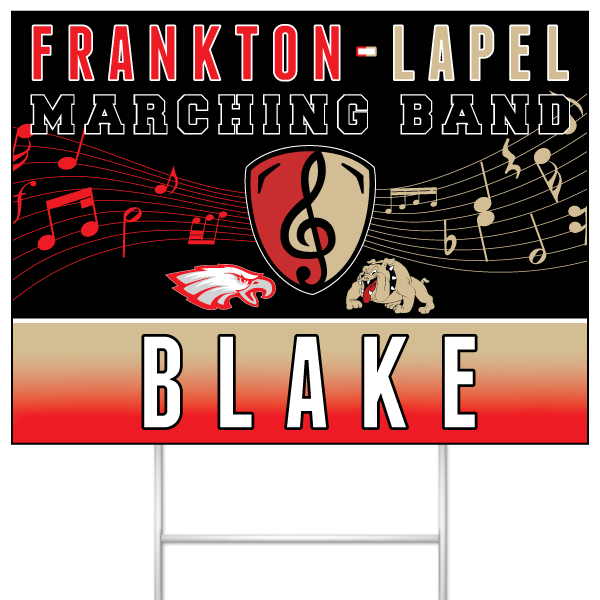 Frankton-Lapel Marching Band sign for Blake
